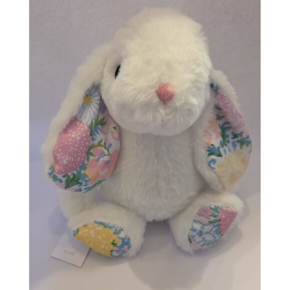 Lilly Pulitzer Other - NWT Lilly Pulitzer Plush Bunny Rabbit Floral Ears Feet White Easter 9"